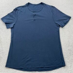 Lululemon Mens‎ Short Sleeve Henley Shirt Athletic Casual Top Medium
